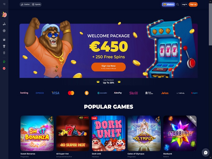 casino universe login